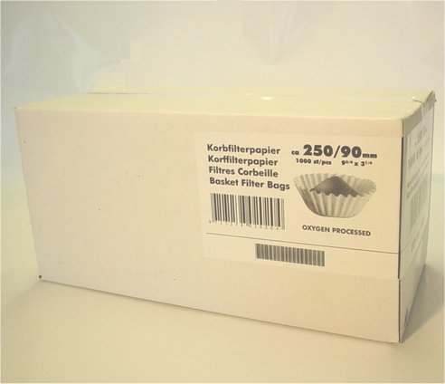 Basketfilters white 250/90mm 1000pcs